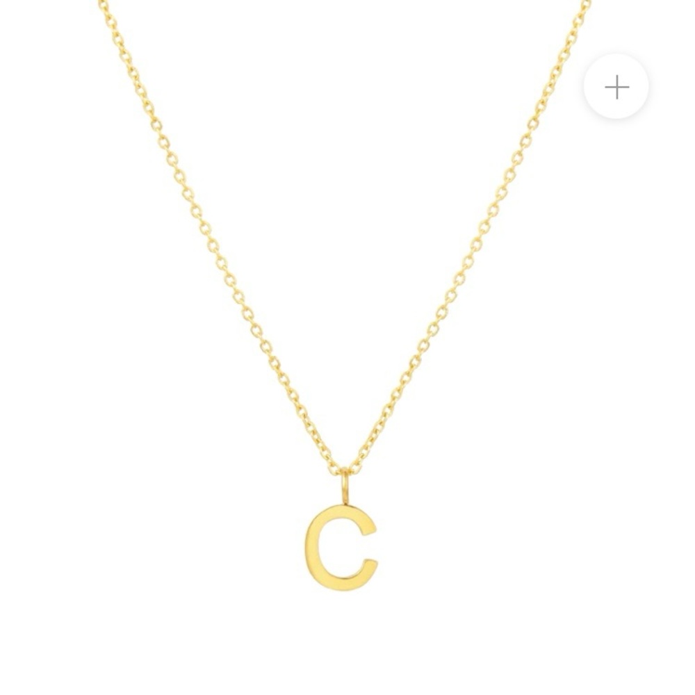 Atolea Gold Necklace With Initial C Pendant